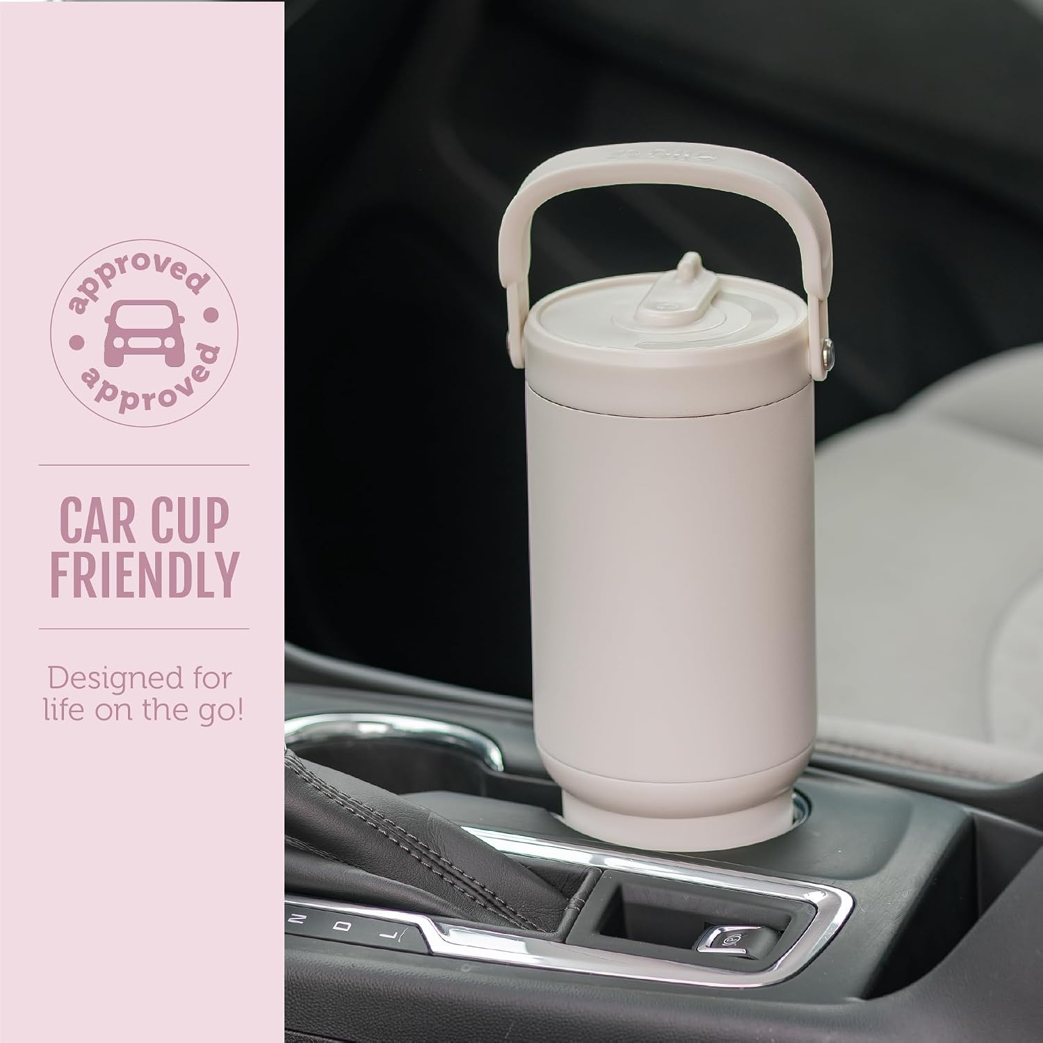 image:imageEllo Oasis Go 32oz Tumbler with Top Handle and Retracting Straw Reusable Insulated Stainless Steel Cup 100 Leakproof Water Bottle 24 Hours Cold Cup Holder Friendly For Travel Black LacePink Gingham