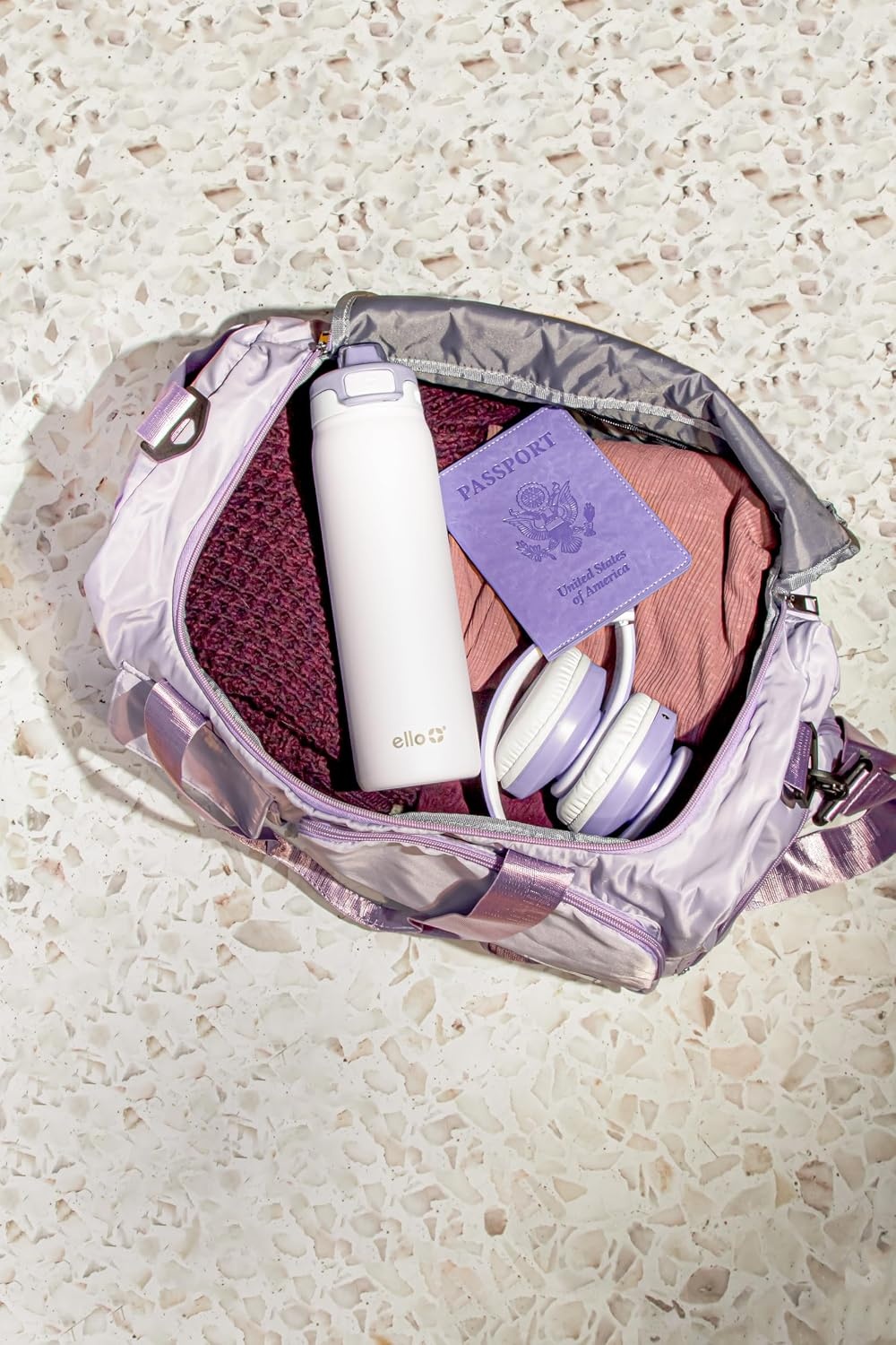 image:imageEllo Pop amp Fill Insulated Stainless Steel Water Bottle with Quick Fill Lid Leakproof Locking Sip or Chug Spout BPAFree Double Wall Vacuum Insulated for Sports Travel amp School 22oz 32oz 40ozAurora