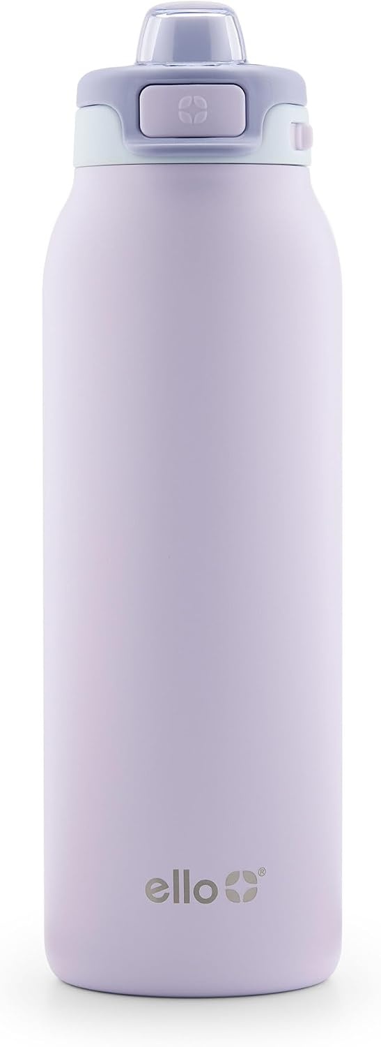 image:imageEllo Pop amp Fill Insulated Stainless Steel Water Bottle with Quick Fill Lid Leakproof Locking Sip or Chug Spout BPAFree Double Wall Vacuum Insulated for Sports Travel amp School 22oz 32oz 40ozAurora