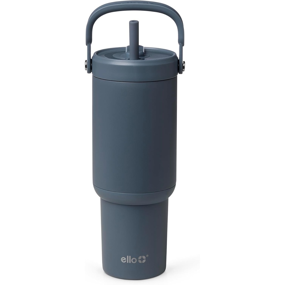 image:imageEllo Oasis Go 32oz Tumbler with Top Handle and Retracting Straw Reusable Insulated Stainless Steel Cup 100 Leakproof Water Bottle 24 Hours Cold Cup Holder Friendly For Travel Red VelvetHorizon