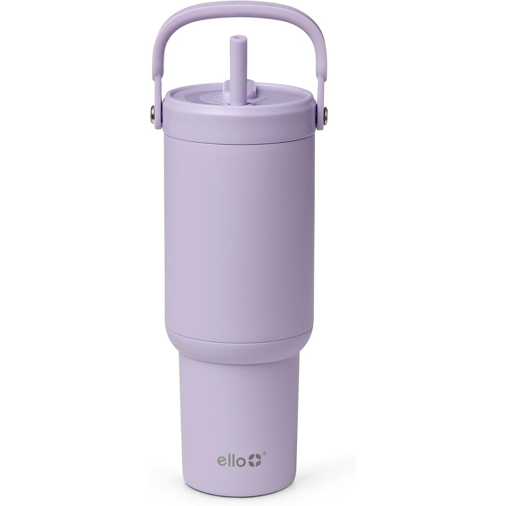 image:imageEllo Oasis Go 32oz Tumbler with Top Handle and Retracting Straw Reusable Insulated Stainless Steel Cup 100 Leakproof Water Bottle 24 Hours Cold Cup Holder Friendly For Travel Red VelvetOrchid