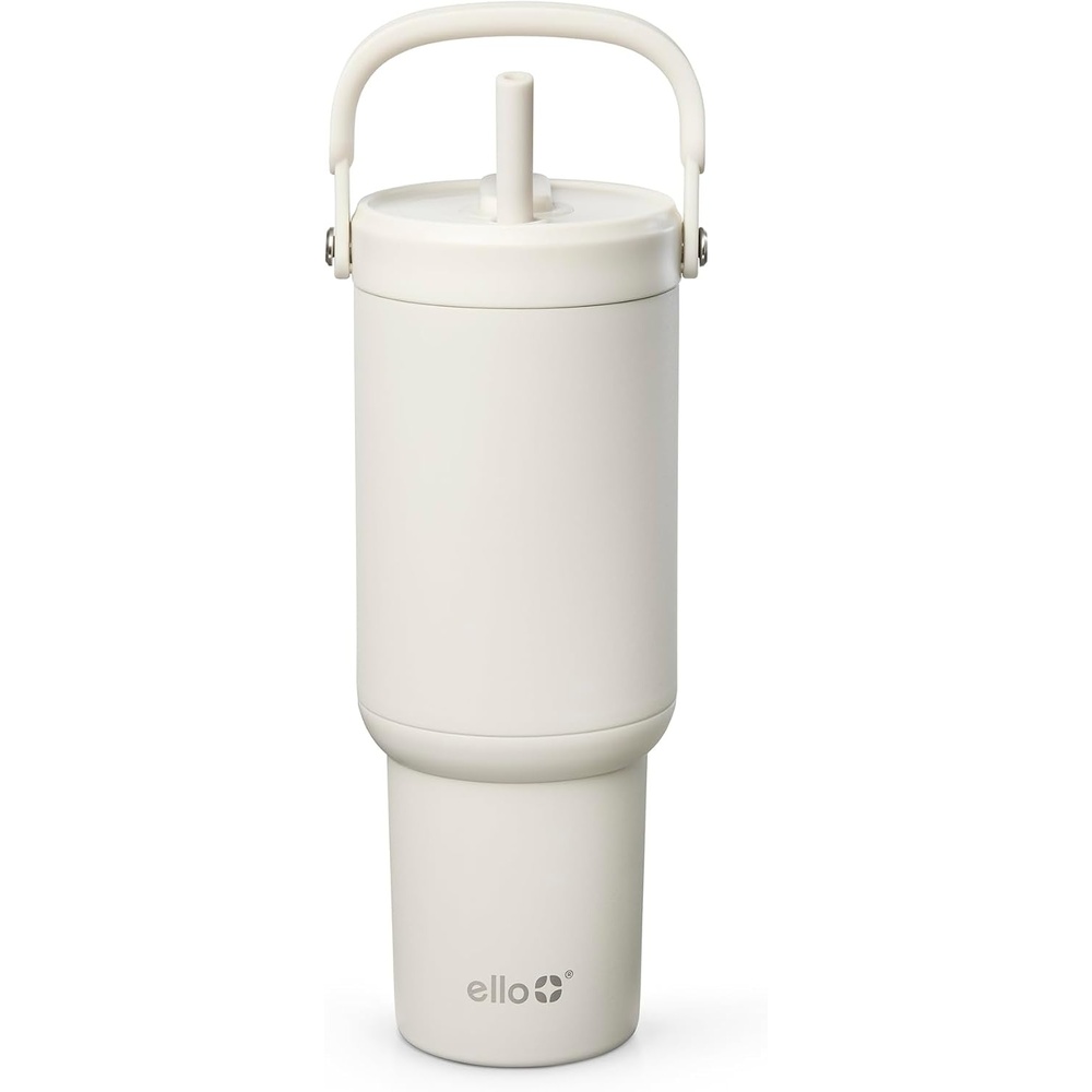 image:imageEllo Oasis Go 32oz Tumbler with Top Handle and Retracting Straw Reusable Insulated Stainless Steel Cup 100 Leakproof Water Bottle 24 Hours Cold Cup Holder Friendly For Travel Red VelvetMineral