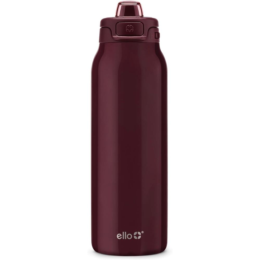 image:imageEllo Pop amp Fill Insulated Stainless Steel Water Bottle with Quick Fill Lid Leakproof Locking Sip or Chug Spout BPAFree Double Wall Vacuum Insulated for Sports Travel amp School 22oz  32oz  40ozRed Velvet