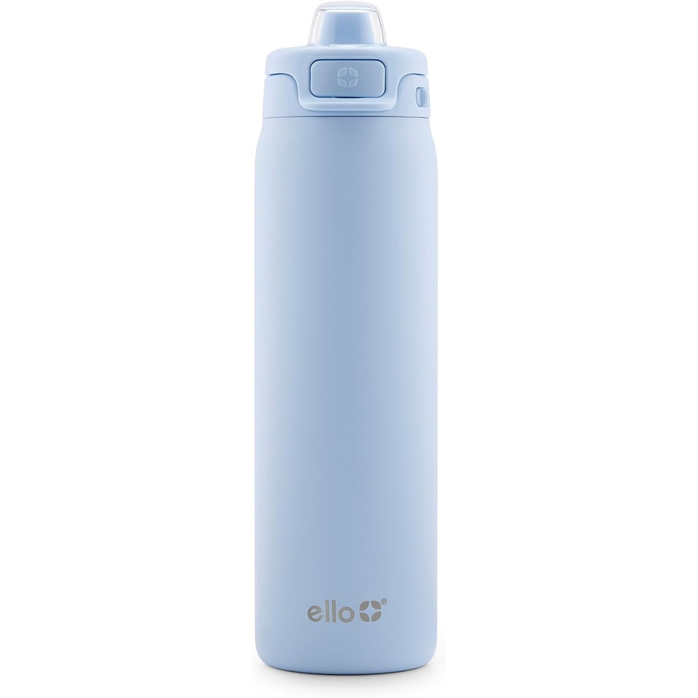 image:imageEllo Pop amp Fill Insulated Stainless Steel Water Bottle with Quick Fill Lid Leakproof Locking Sip or Chug Spout BPAFree Double Wall Vacuum Insulated for Sports Travel amp School 22oz  32oz  40ozHalogen Blue