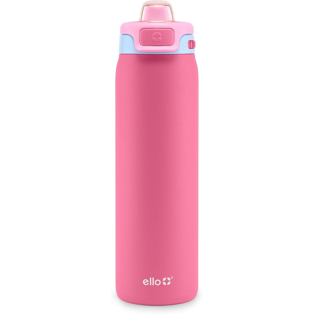 image:imageEllo Pop amp Fill Insulated Stainless Steel Water Bottle with Quick Fill Lid Leakproof Locking Sip or Chug Spout BPAFree Double Wall Vacuum Insulated for Sports Travel amp School 22oz  32oz  40ozCherry Breeze