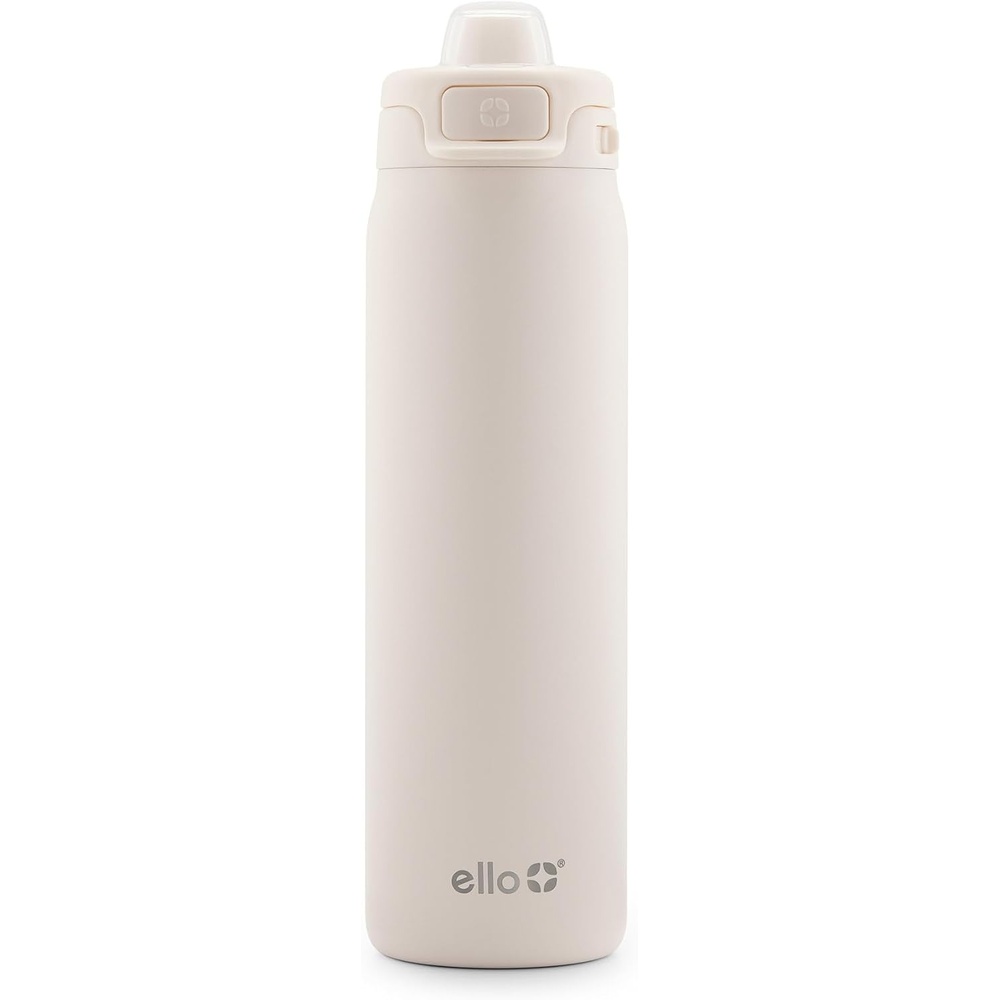 image:imageEllo Pop amp Fill Insulated Stainless Steel Water Bottle with Quick Fill Lid Leakproof Locking Sip or Chug Spout BPAFree Double Wall Vacuum Insulated for Sports Travel amp School 22oz  32oz  40ozCream