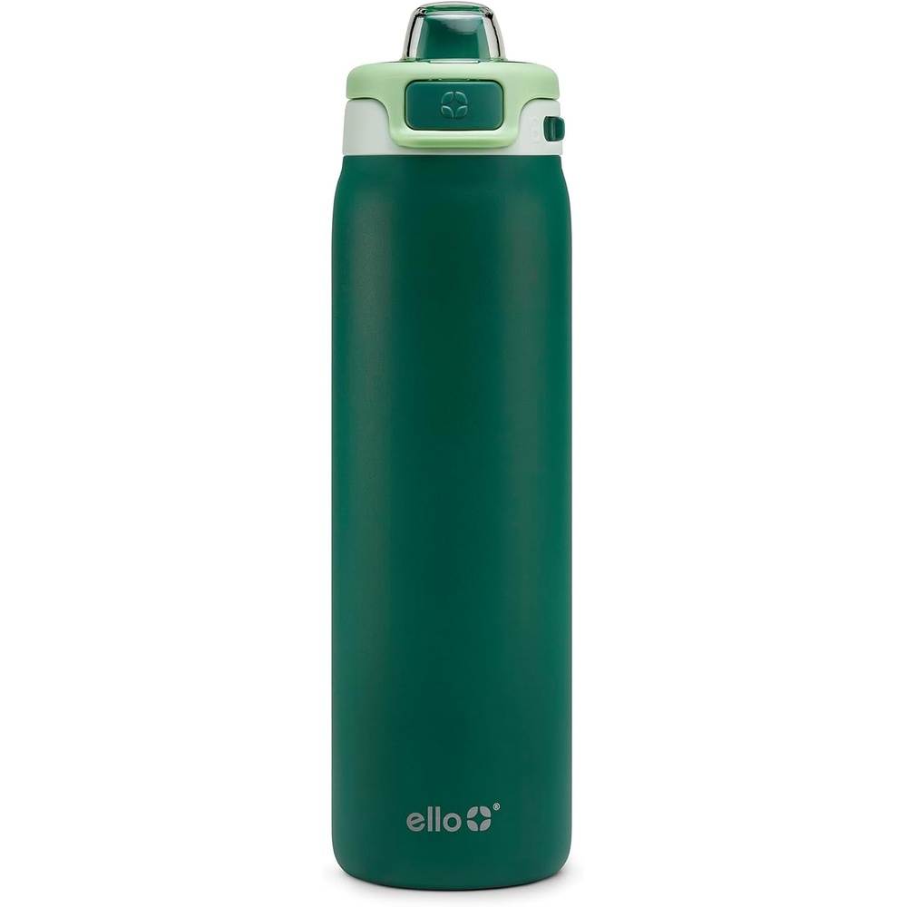 image:imageEllo Pop amp Fill Insulated Stainless Steel Water Bottle with Quick Fill Lid Leakproof Locking Sip or Chug Spout BPAFree Double Wall Vacuum Insulated for Sports Travel amp School 22oz  32oz  40ozForest Mist