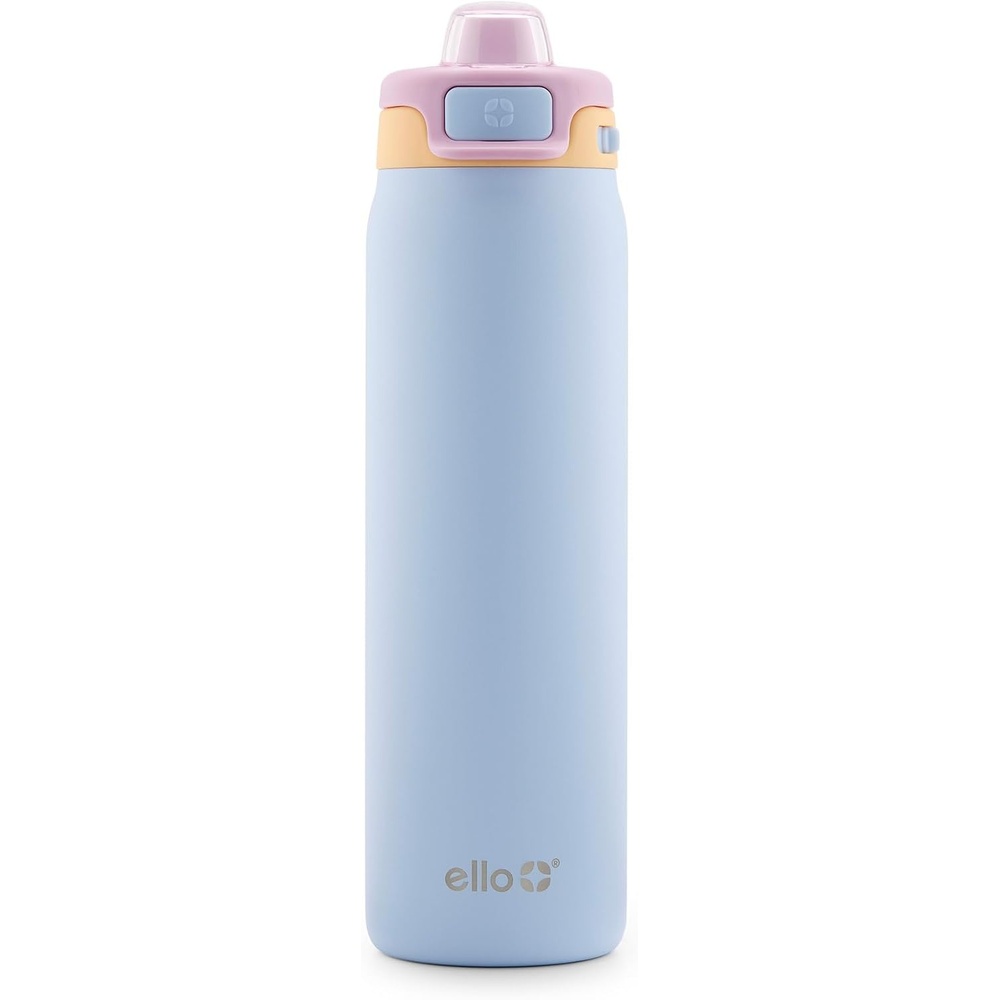 image:imageEllo Pop amp Fill Insulated Stainless Steel Water Bottle with Quick Fill Lid Leakproof Locking Sip or Chug Spout BPAFree Double Wall Vacuum Insulated for Sports Travel amp School 22oz  32oz  40ozCoastal Sunrise