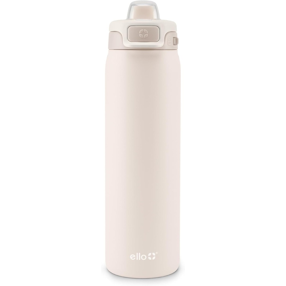 image:imageEllo Pop amp Fill Insulated Stainless Steel Water Bottle with Quick Fill Lid Leakproof Locking Sip or Chug Spout BPAFree Double Wall Vacuum Insulated for Sports Travel amp School 22oz 32oz 40ozTonal Cream