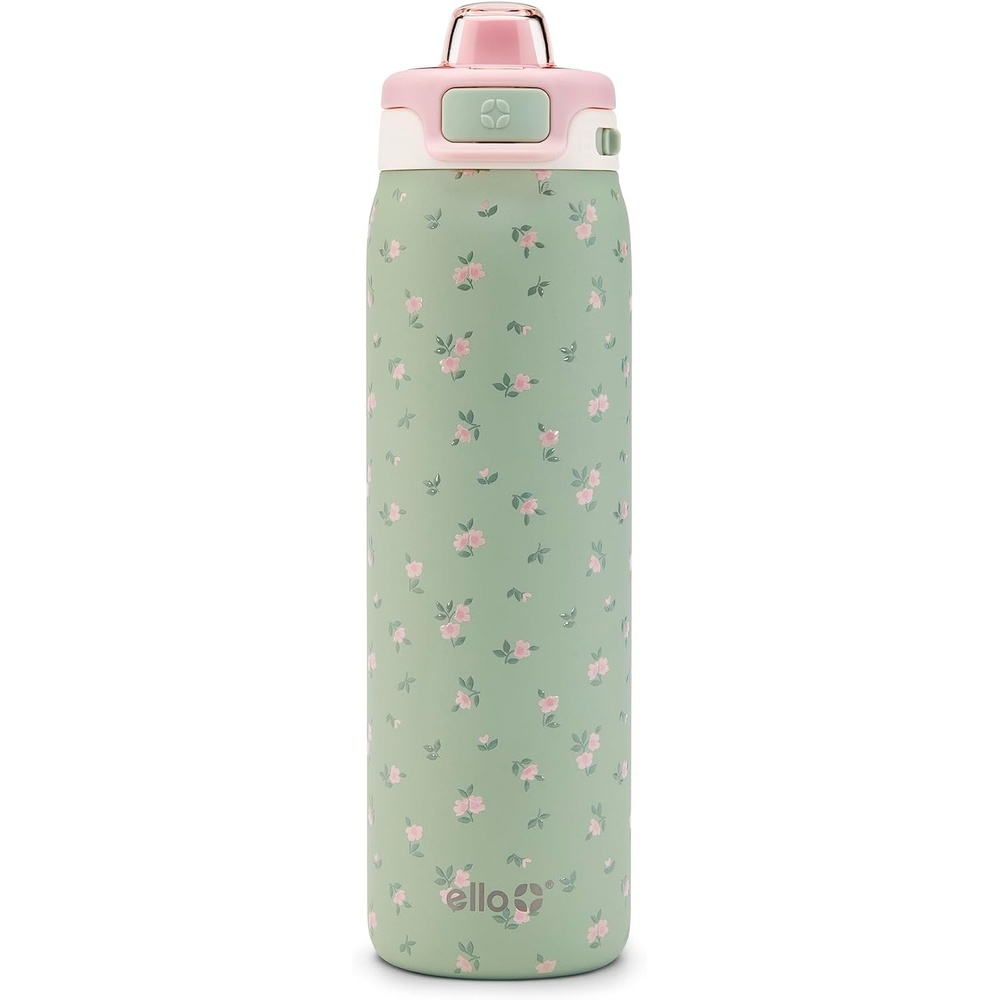 image:imageEllo Pop amp Fill Insulated Stainless Steel Water Bottle with Quick Fill Lid Leakproof Locking Sip or Chug Spout BPAFree Double Wall Vacuum Insulated for Sports Travel amp School 22oz  32oz  40ozFull Bloom