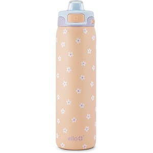 Ello Pop & Fill Insulated Stainless Steel Water Bottle with Quick Fill Lid, Leakproof Locking, Sip or Chug Spout, BPA-Free, Double Wall Vacuum Insulated for Sports, Travel & School- 22oz / 32oz / 40oz(Gloss Daisies)
