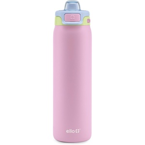Ello Pop & Fill Insulated Stainless Steel Water Bottle with Quick Fill Lid, Leakproof Locking, Sip or Chug Spout, BPA-Free, Double Wall Vacuum Insulated for Sports, Travel & School- 22oz / 32oz / 40oz(Rosy Skyline)