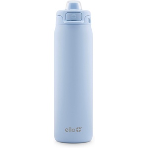Ello Pop & Fill Insulated Stainless Steel Water Bottle with Quick Fill Lid, Leakproof Locking, Sip or Chug Spout, BPA-Free, Double Wall Vacuum Insulated for Sports, Travel & School- 22oz / 32oz / 40oz(Halogen Blue)