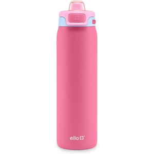 Ello Pop & Fill Insulated Stainless Steel Water Bottle with Quick Fill Lid, Leakproof Locking, Sip or Chug Spout, BPA-Free, Double Wall Vacuum Insulated for Sports, Travel & School- 22oz / 32oz / 40oz(Cherry Breeze)