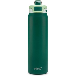 Ello Pop & Fill Insulated Stainless Steel Water Bottle with Quick Fill Lid, Leakproof Locking, Sip or Chug Spout, BPA-Free, Double Wall Vacuum Insulated for Sports, Travel & School- 22oz / 32oz / 40oz(Forest Mist)