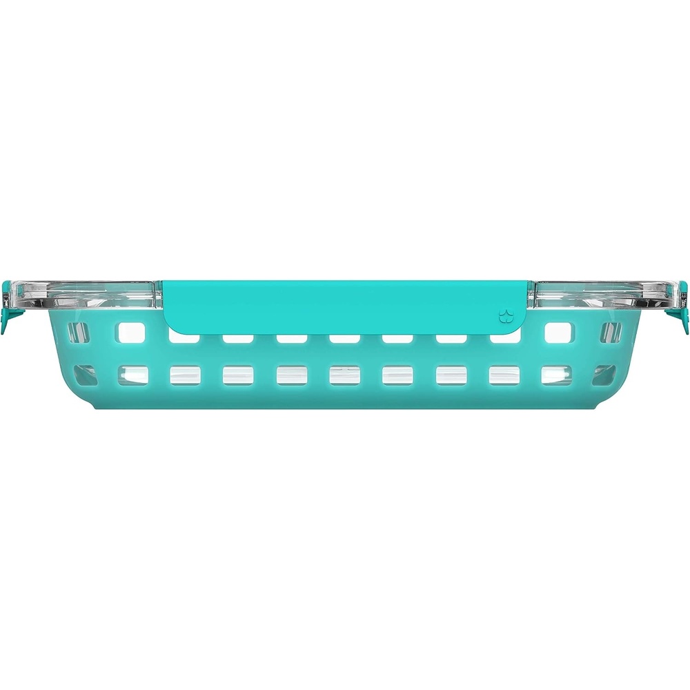 image:imageEllo Duraglass Bakeware  Glass Baking Dish with Airtight Durable Tritan Lid and Silicone Sleeve Trivet  Freezer to Oven Safe 7 x 112 Quart Aquaviva
