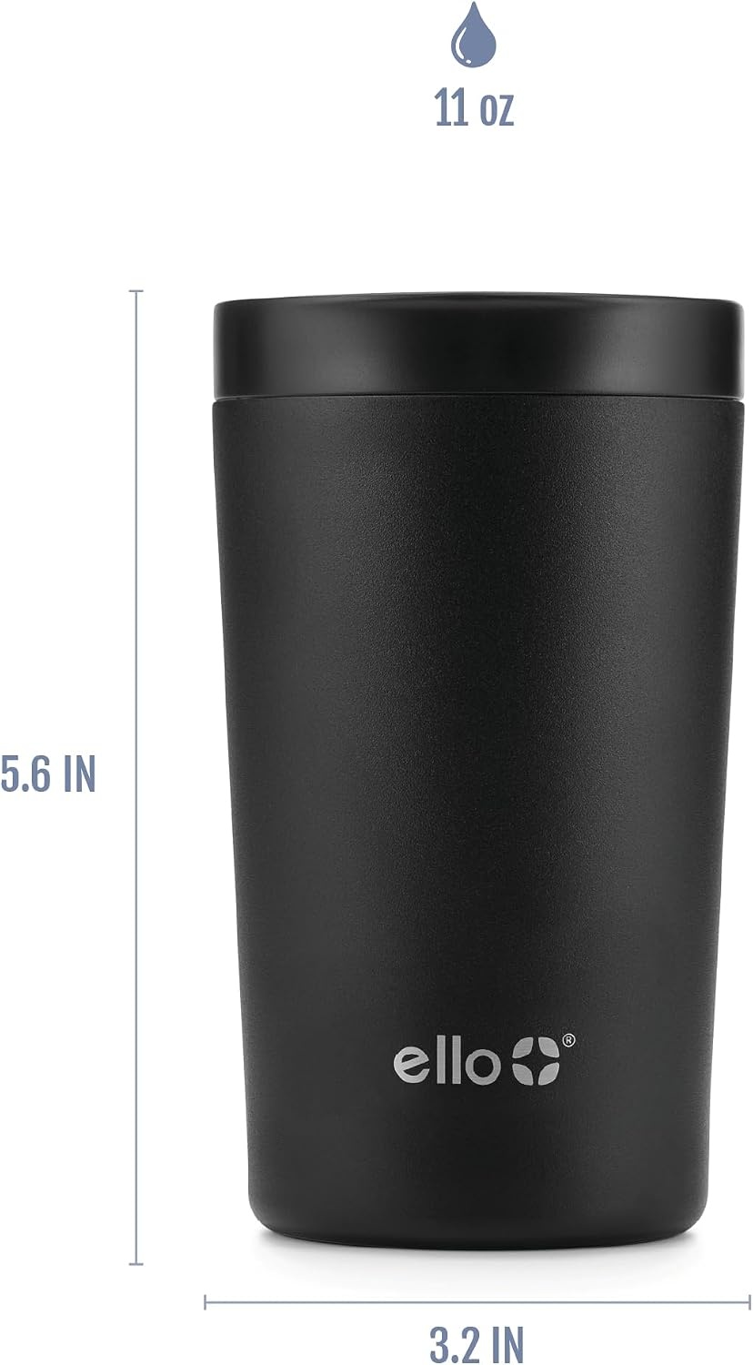 image:imageEllo Jones 11oz Vacuum Insulated Stainless Steel Travel Mug Tiny Dot BlushBlack