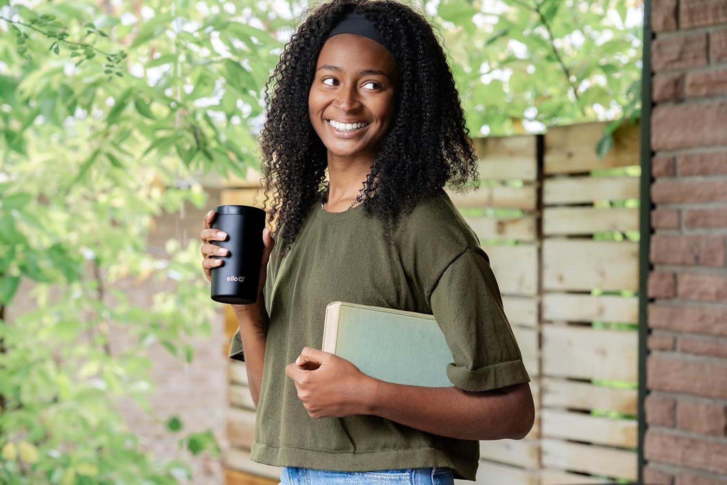 image:imageEllo Jones 11oz Vacuum Insulated Stainless Steel Travel Mug Tiny Dot BlushBlack