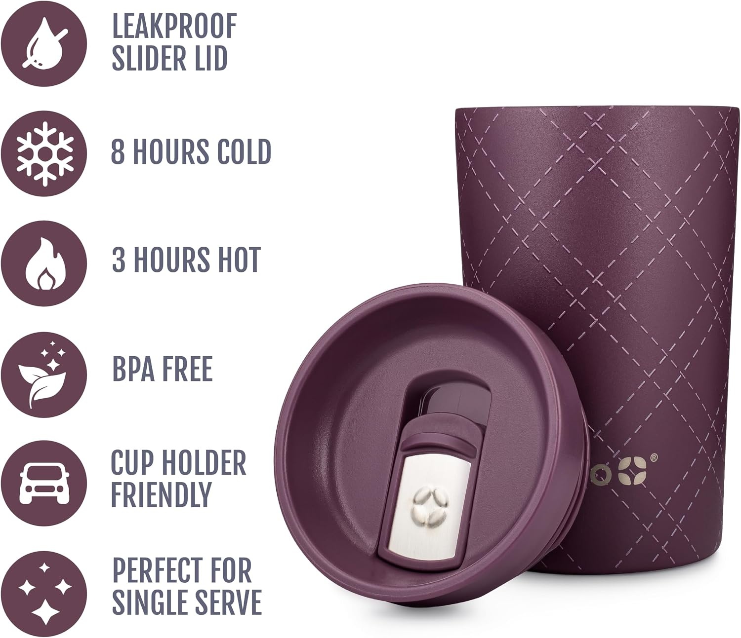 image:imageEllo Jones 11oz Vacuum Insulated Stainless Steel Travel Mug Tiny Dot BlushCross Stitched