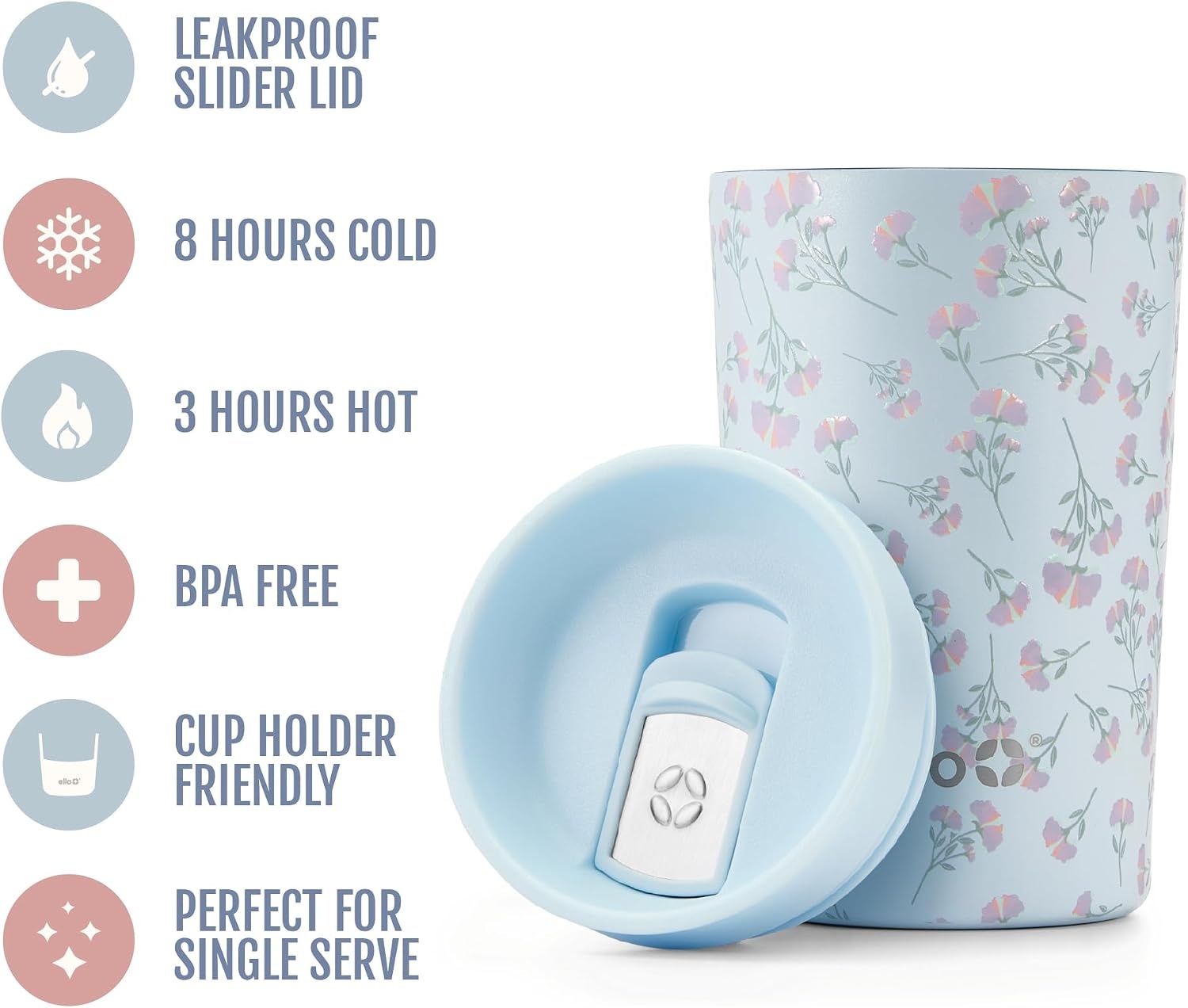 image:imageEllo Jones 11oz Vacuum Insulated Stainless Steel Travel Mug Tiny Dot BlushSerene Blooms