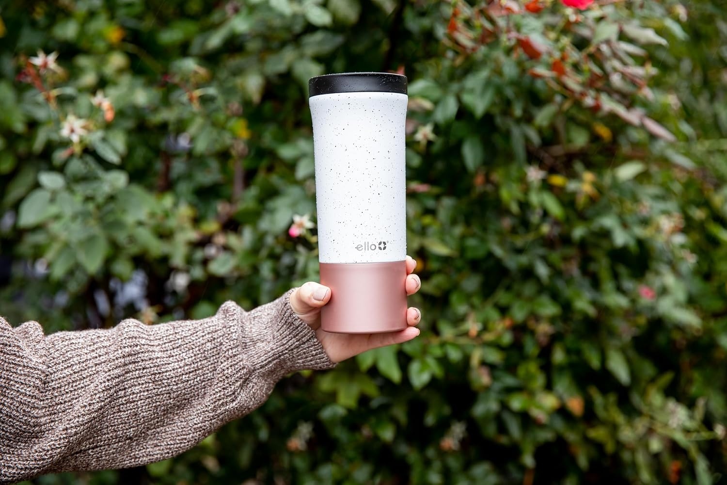 image:imageEllo Jones 11oz Vacuum Insulated Stainless Steel Travel Mug Tiny Dot BlushSpeckle Rosegold