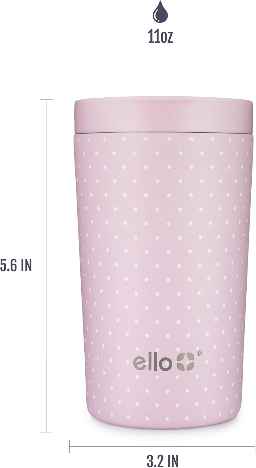 image:imageEllo Jones 11oz Vacuum Insulated Stainless Steel Travel Mug Tiny Dot BlushTiny Dot Blush