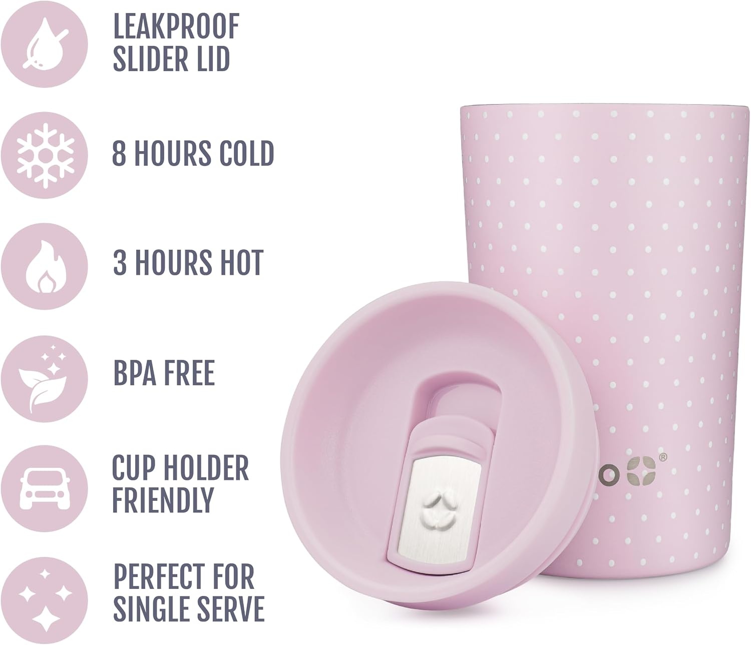 image:imageEllo Jones 11oz Vacuum Insulated Stainless Steel Travel Mug Tiny Dot BlushTiny Dot Blush