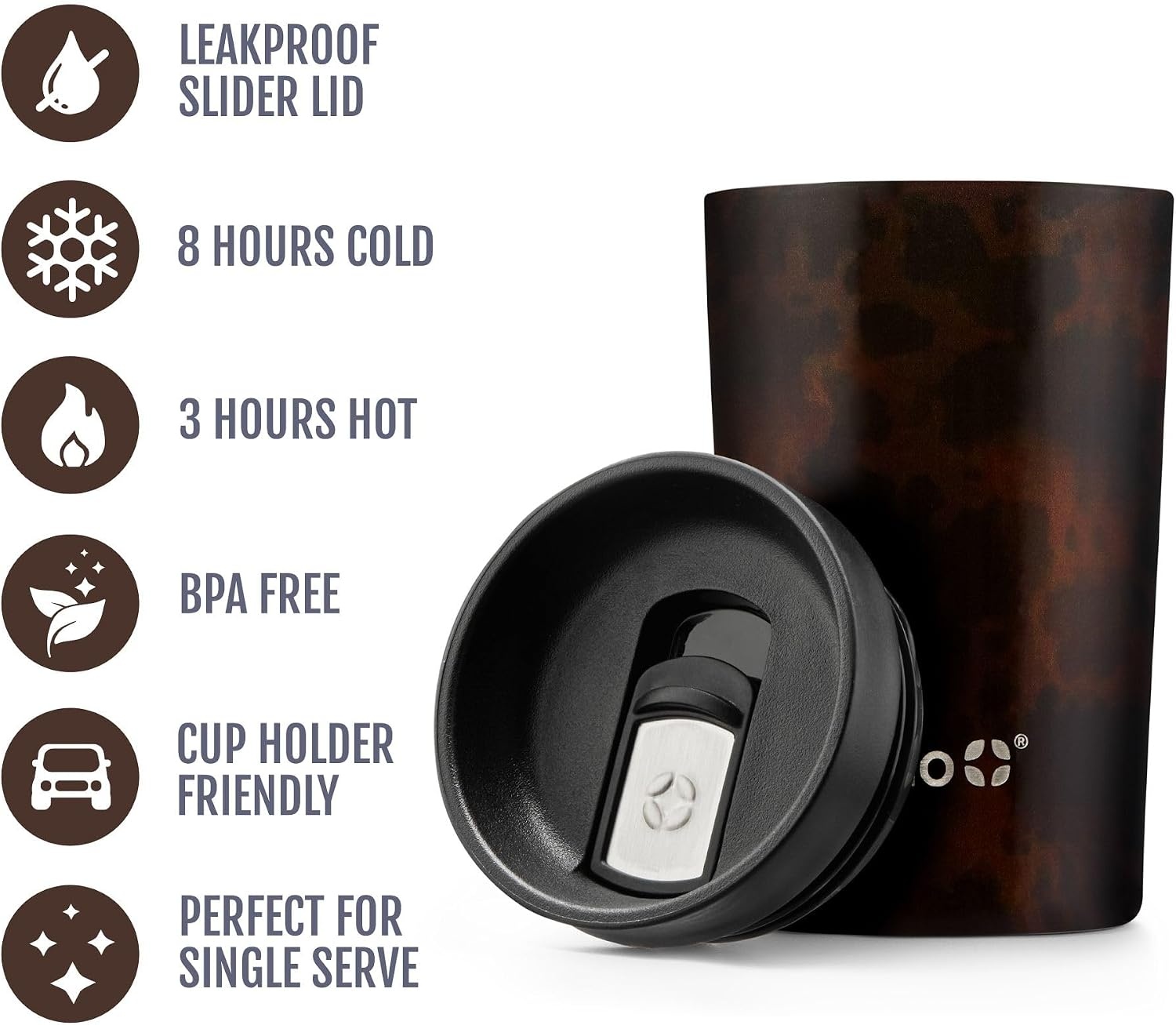 image:imageEllo Jones 11oz Vacuum Insulated Stainless Steel Travel Mug Tiny Dot BlushTortoise Shell