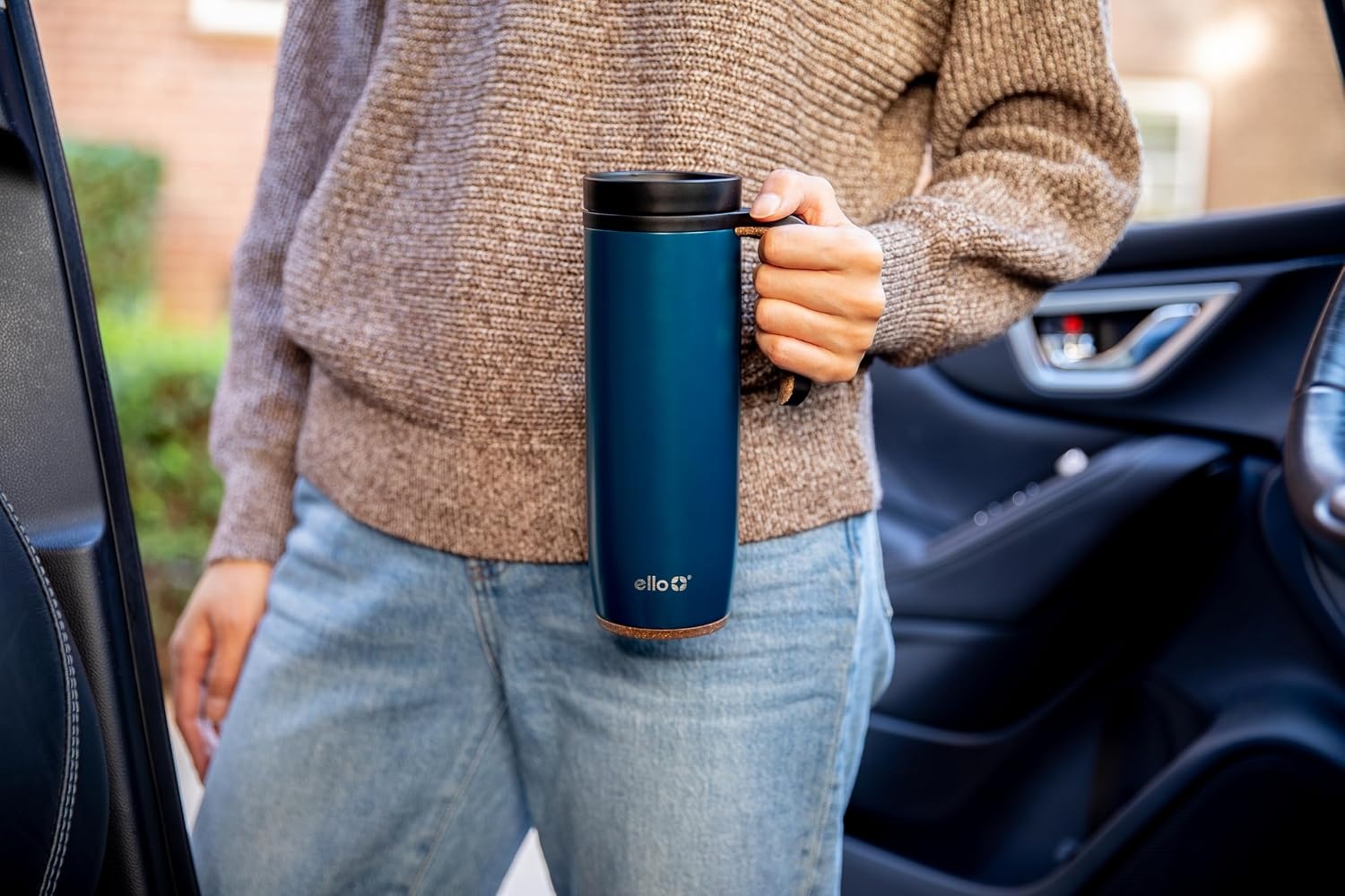image:imageEllo Magnet 18oz Vacuum Insulated Stainless Steel Travel Mug with Side Handle and LeakProof Slider Lid and Builtin Coaster Keeps Hot for 5 Hours Perfect for Coffee or Tea BPAFree Porcelain RosePoseidon