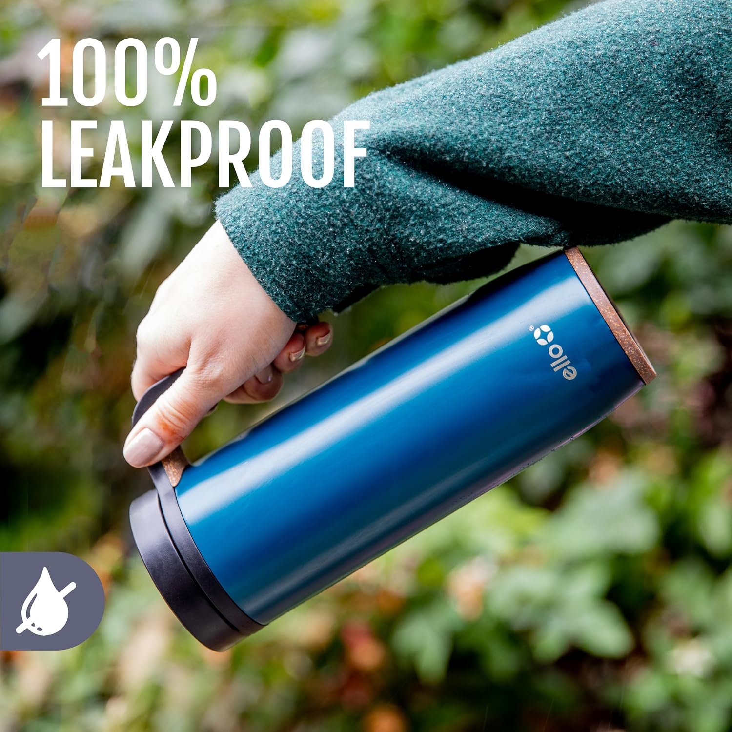 image:imageEllo Magnet 18oz Vacuum Insulated Stainless Steel Travel Mug with Side Handle and LeakProof Slider Lid and Builtin Coaster Keeps Hot for 5 Hours Perfect for Coffee or Tea BPAFree Porcelain RoseCream Plaid