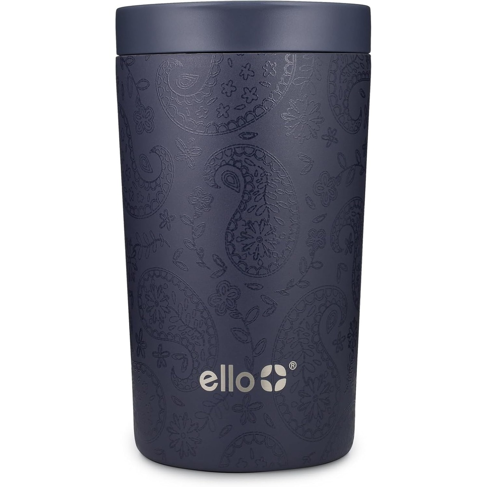 image:imageEllo Jones 11oz Vacuum Insulated Stainless Steel Travel Mug Tiny Dot BlushPaisley Navy