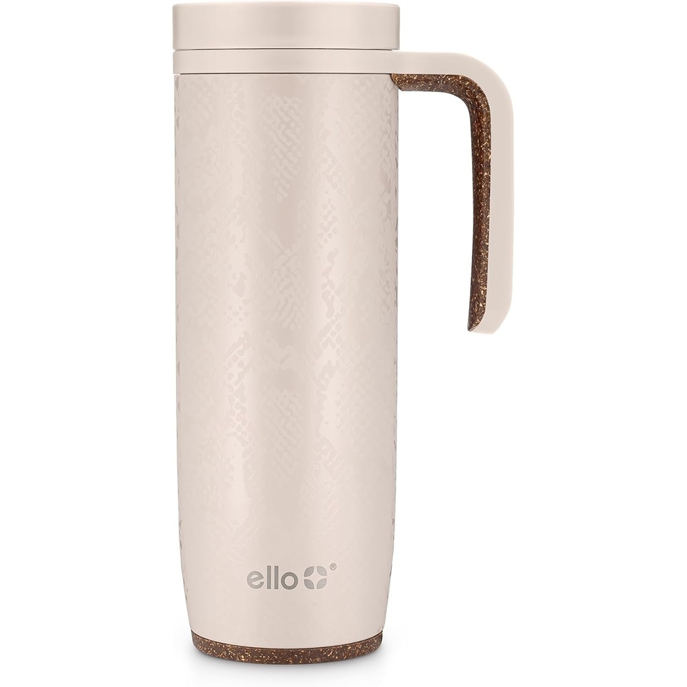 image:imageEllo Magnet 18oz Vacuum Insulated Stainless Steel Travel Mug with Side Handle and LeakProof Slider Lid and Builtin Coaster Keeps Hot for 5 Hours Perfect for Coffee or Tea BPAFree Porcelain RosePython